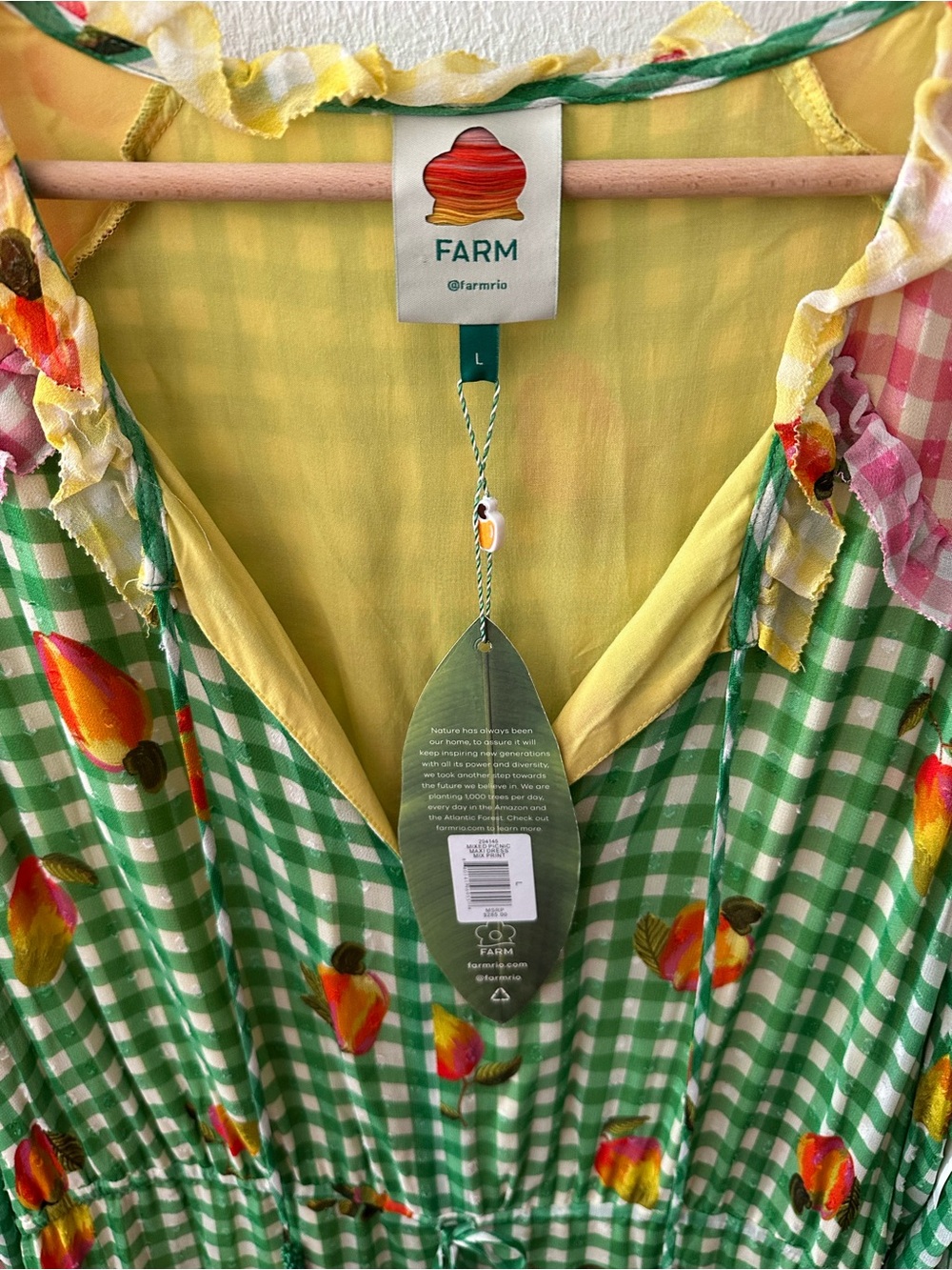 Farm Rio NWT Mixed Picnic Tiered Maxi Dress - Picture 4 of 5